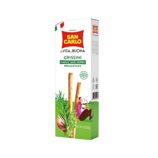 Breadsticks `San Carlo Grissini` garlic/greens 125g