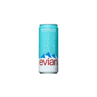 Минеральная вода `Evian` газировання ж/б 330мл