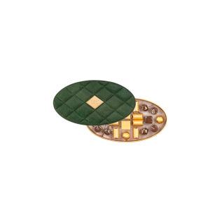 Chocolate candies `Bostani Oval Leather Box/Hazel` 316g