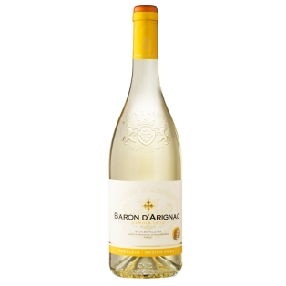 Wine `Baron d'Arignac` white, semi-sweet 750ml