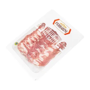 Վզամիս խոզի «Ferrarini Coppa Di Parma IGP» հում-հնեցված, կտրատած /առանց գլյուտեն/ 90գ