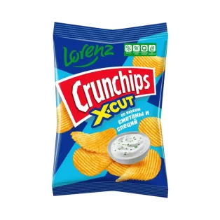 Չիպս «Lorenz Crunchips X-Cut» թթվասերով և համեմունքներով 70գ