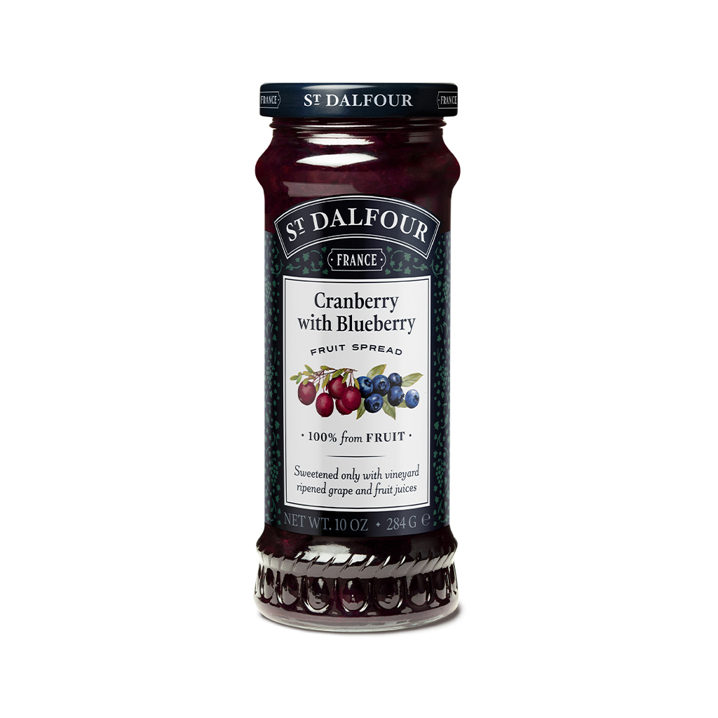 Jam `St. Dalfour` cranberries/blueberries 284g