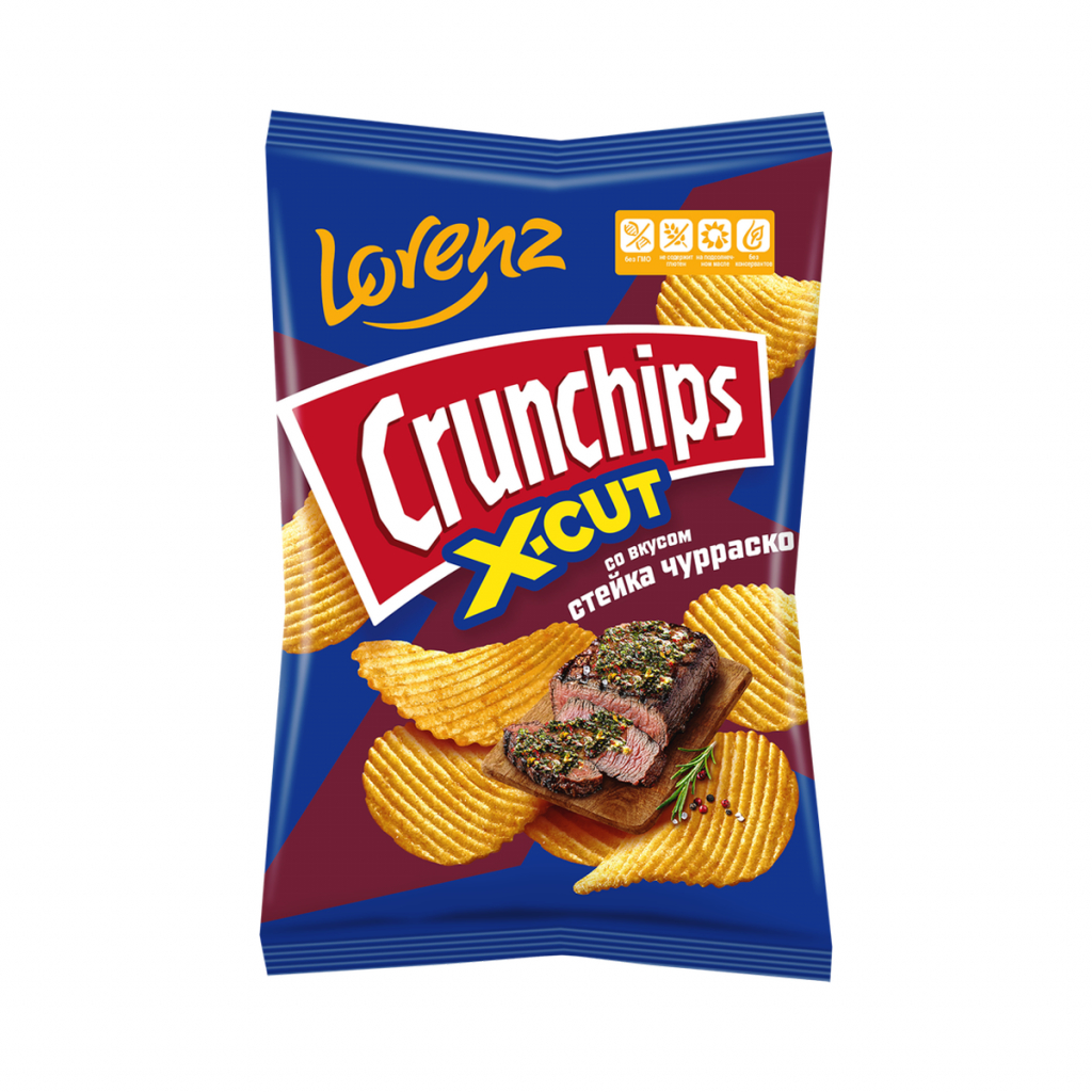 Չիպս Lorenz Crunchips X-Cut սթեյք չուրրասեկո 70գր
