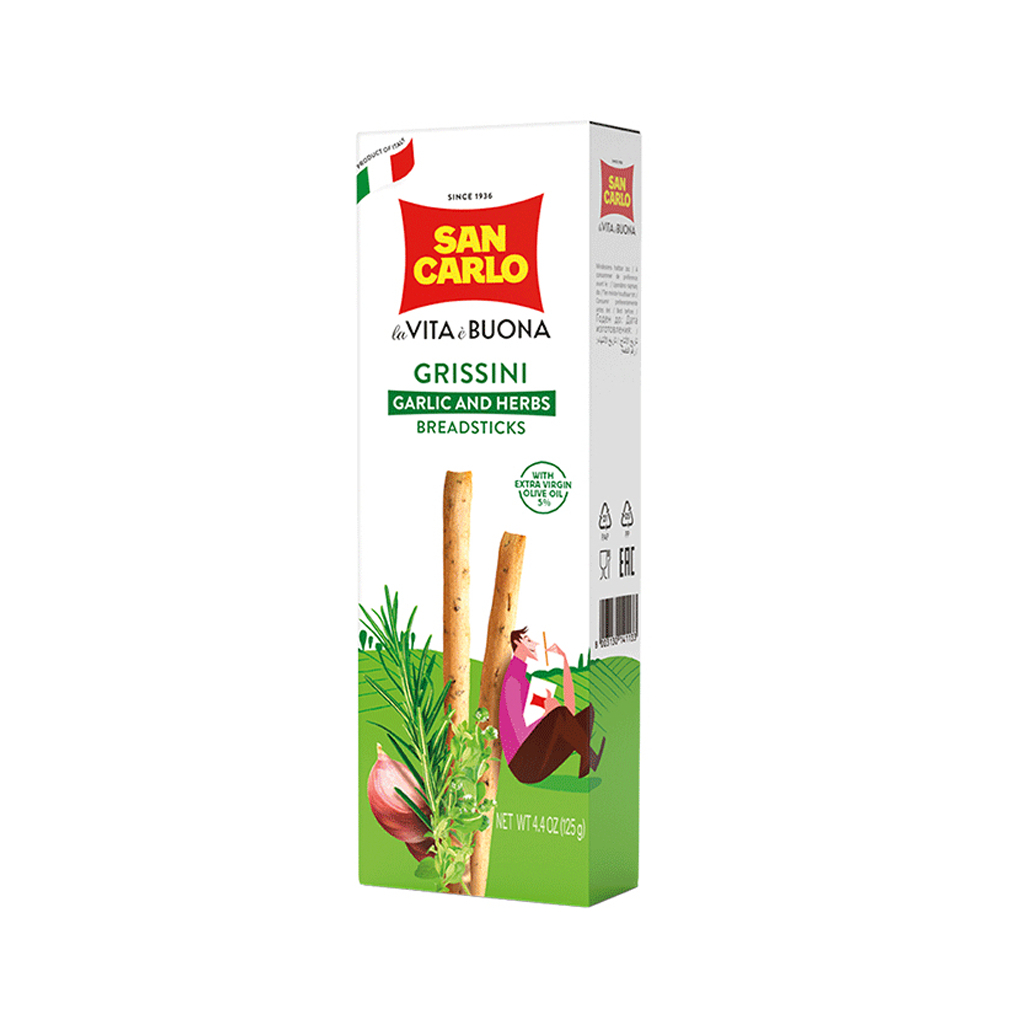 Հացիկ «San Carlo Grissini» սխտորով և համեմունքներով 125գ