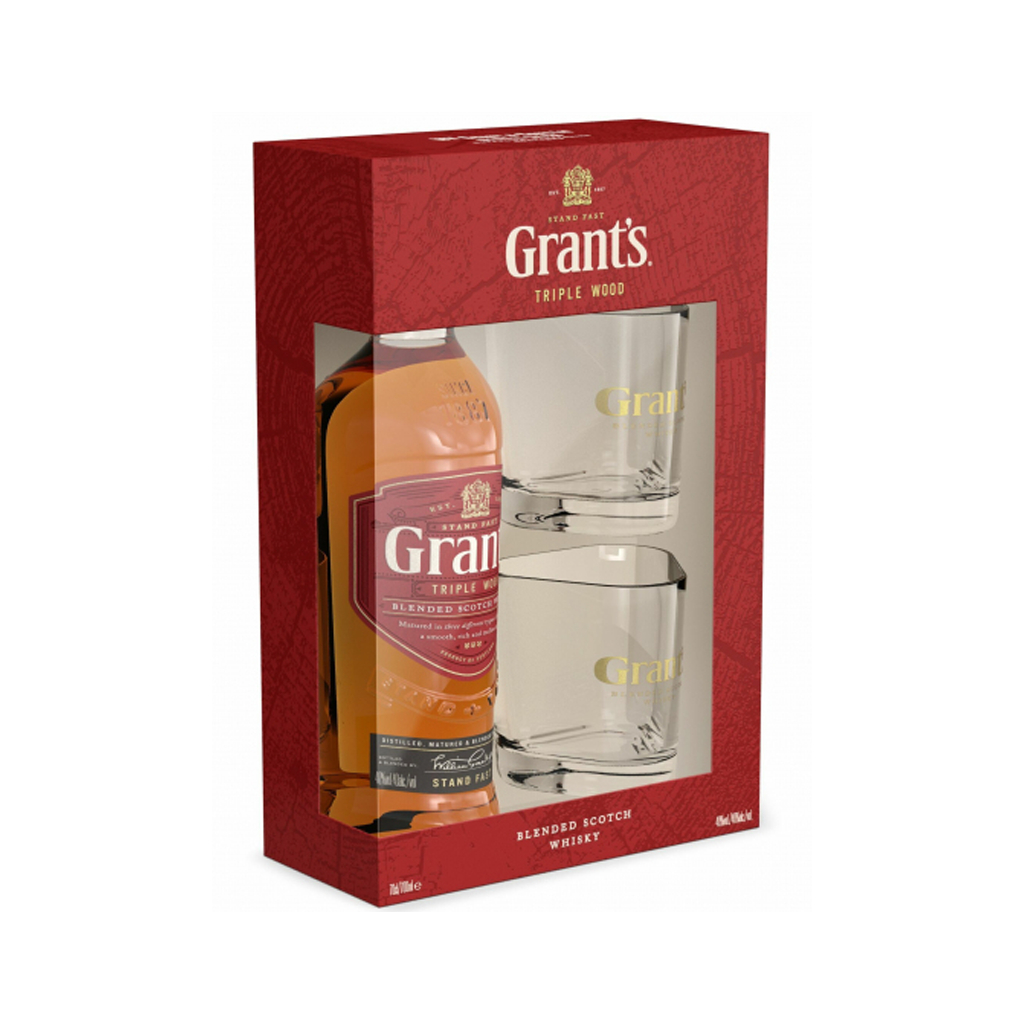Whisky `Grant's` /2 glasses/ 700ml