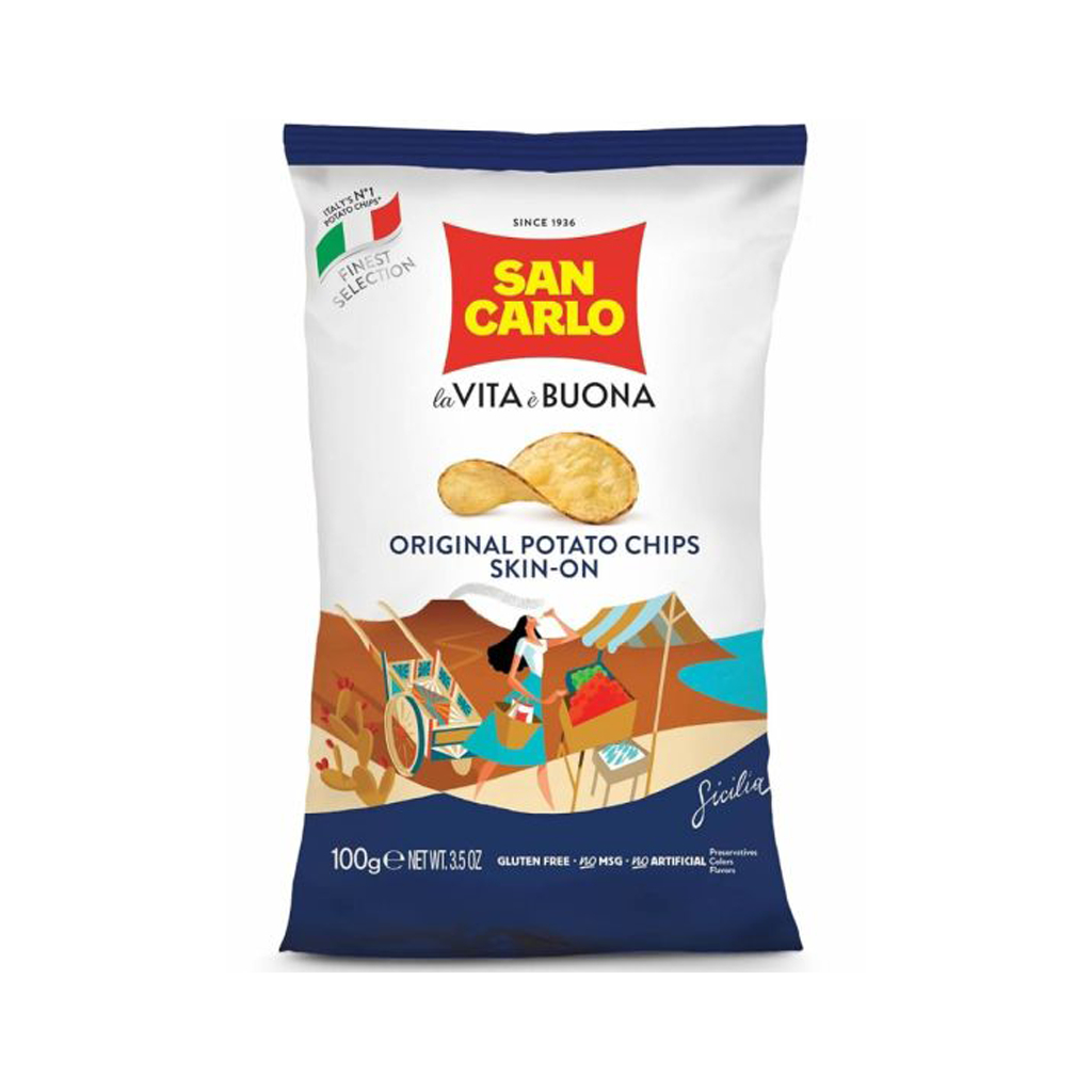 Չիպս «San Carlo Original Potato Skin-on» 100գ
